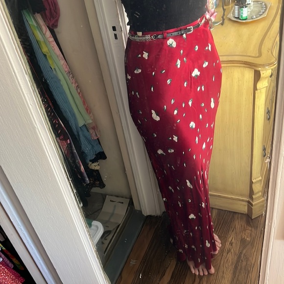 🌹 VINTAGE BETSEY JOHNSON ROSES MERMAID MAXI SKIRT 00 0 2 XXS XS S P - Picture 2 of 10